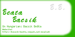 beata bacsik business card
